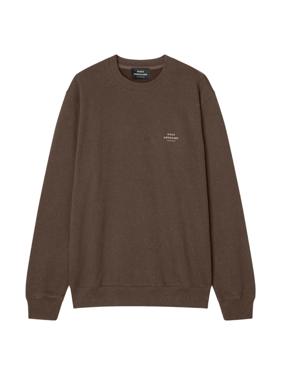 Mads Nørgaard Cotton Light Crew Logo Sweat - Turkish Coffee
